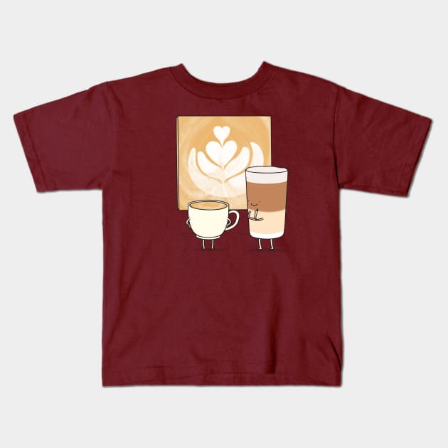 Latte art Kids T-Shirt by milkyprint